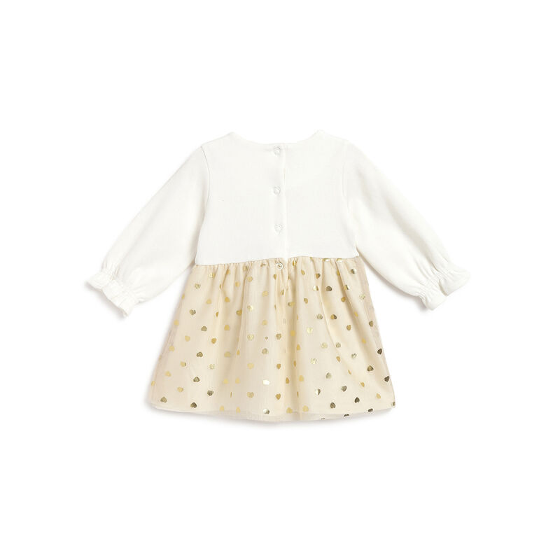 Girls Light Natural Printed Long Sleeve Dress image number 1